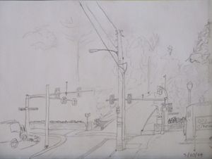 미국 국도 250호선(Churchville Avenue)과 Central Avenue의 교차로