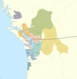 19세기 초 세일리시 언어의 분포도