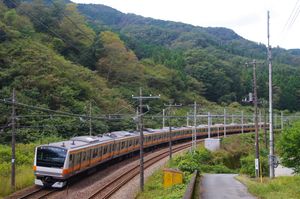 태풍 19호 재해 복구 과정에서 일시적으로 운행된, 다카오역 - 사가미코역 간 하행선 구간 왕복 운행 열차