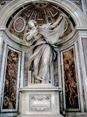 프란체스코 모키의 베로니카 조각상, 성 베드로 대성당의 돔을 지탱하는 기둥의 틈새에 위치