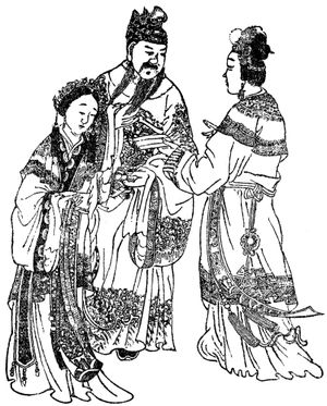 헌제와 복황후, 그리고 동귀인에 대한 삽화