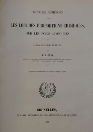 Nouvelles recherches sur les lois des proportions chimiques : sur les poids atomiques et leurs rapports mutuels (1865)