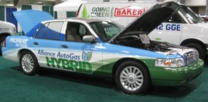 2011 머큐리 그랜드 마퀴스. 이 차량은 프로판으로 작동하도록 개조되었다.