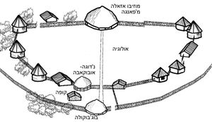 묘가 있는 구조물은 넓은 안뜰 끝에 위치