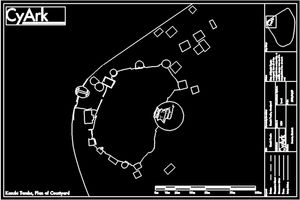 2009년 초 레이저 스캔 프로젝트의 데이터를 사용한 올루이가 안뜰의 평면도
