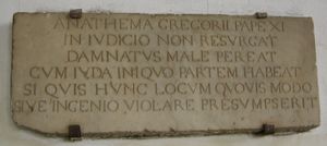 그레고리오 11세 교황에게서 비롯된 아나테마(저주의 의미)