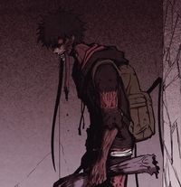 괴물화가 거의 진행된 현수가 135화의 한 장면에서 괴물과의 치열한 전투에서 승리하는 모습