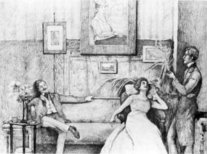 모리츠 코셸의 연필 드로잉 Cora in hypnois(1899)