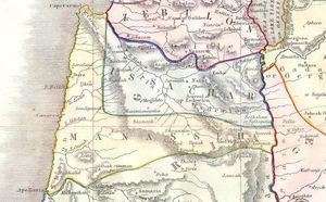 대안적인 재구성은 서부와 동부 영토가 불연속적임을 보여준다(1852년 지도).