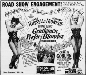 드라이브인 광고, 1953년.