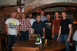 2013년 라트비아어 위키백과의 가장 활동적인 기여자들. 왼쪽부터: Laurijs, ScAvenger, Feens, IndulisMX, Treisijs, GreenZeb, Papuass, 그리고 Dainis.