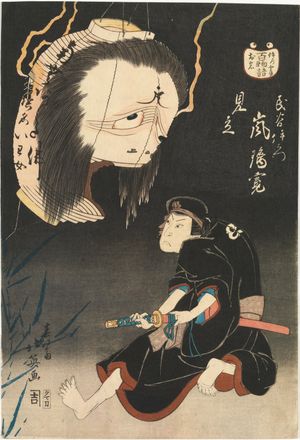 호쿠사이의 그림 속 오이와가 등불에서 나타나는 모습