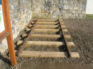 노스에어셔 에글린턴 컨트리 파크에 재설치된 1831년 스코치 궤간 선로 구간.