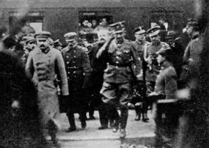 1919년 오스트루프 방문 중인 원수 유제프 피우수트스키