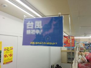 광고는 공황을 판매 수단으로 사용한다. 광고는 다가오는 태풍에 대해 경고하고 고객에게 모든 것을 구매했는지 묻는다.