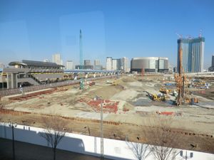 역과 건설 중인 도요스 신시장 계획지 (2013년 12월)