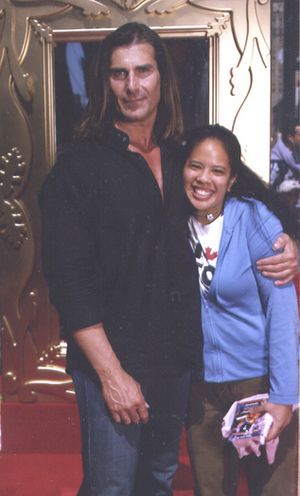 2005년경 타임스 스퀘어에서 파비오와 팬