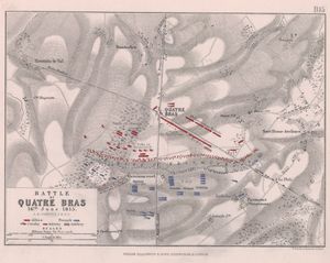 1815년 6월 16일 카트르브라 전투 상세 지도 (유럽사 앨리슨의 역사 지도집)