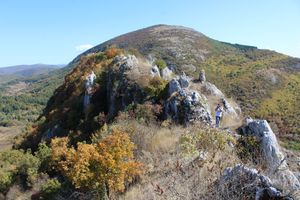 터키 쿨라 화산의 화산재 원뿔과 식생