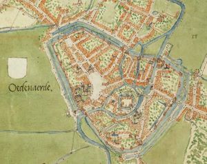 데벤터 지도 (1558년경)에 표시된 오우데나르더