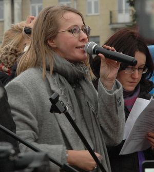 대선 운동 중인 솝차크