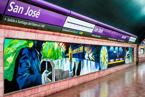 산 호세역에서 영화를 묘사한 벽화