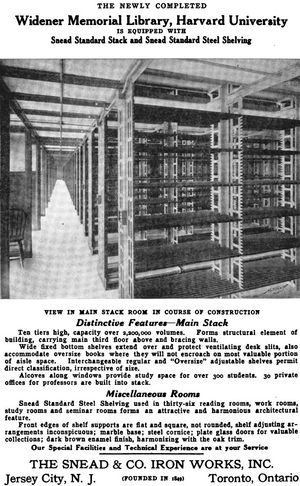 토마스 울프는 "선반은 위쪽의 어둠 속으로 사라지고, 양쪽으로 영원히 뻗어 나간다"고 썼다.