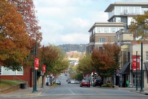 페이엣빌의 주요 엔터테인먼트 지구인 딕슨 스트리트를 내려다본 모습