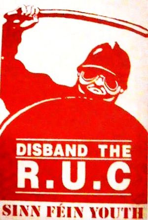 Royal Ulster Constabulary 해산을 요구하는 ÓSF 스티커