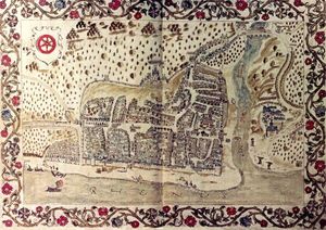 고트프리트 마스코프가 그린 1577년의 도시 지도