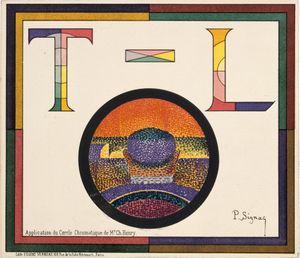 폴 시냐크, 샤를 앙리의 색채 원 적용; 1889년 1월 31일 자유극장 공연 프로그램.