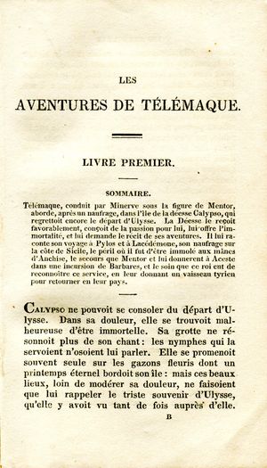 《텔레마크의 모험》 제1권의 첫 페이지