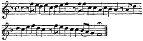 "Vom Himmel hoch da komm' ich her", the melody of the cantus firmus of the "A" Christmas interpolation