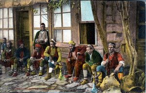 이스탄불 커피 하우스 외부 (1910년 엽서, 대영 박물관)