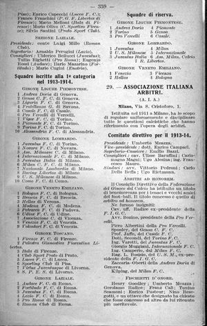 프리마 카테고리아 1913-1914에 참가한 구단 명단.