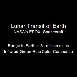 2008년 5월 28~29일 EPOXI에 의해 촬영된 달의 지구 통과 현상.