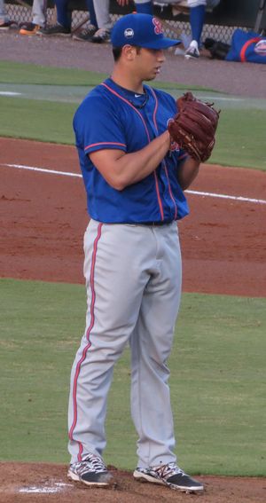 2014년 세인트루시 메츠에서 투구하는 체사