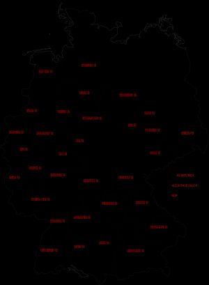 독일의 현 분포도 (2008년 8월 1일 당시의 현)