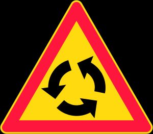 로터리 교차로 교통 표지판