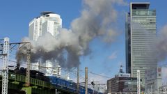 실험 운행으로 21세기 나고야를 달리는 C56형 증기 기관차 (2013년 2월 16일)