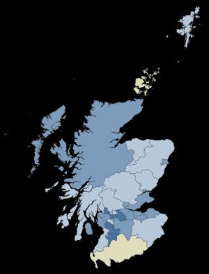 스코틀랜드 위원회별 투표 결과 (설문 2)찬성: