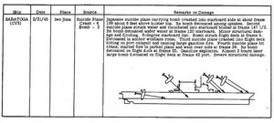 새러토가, 피해 개요