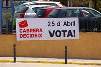 카탈루냐 독립 찬반 주민투표를 촉구하는 간판. 2010년 3월