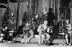 하비마 극장의 십이야 공연, 노이에스 샤우슈필하우스, 1930년 9월 15일. 히브리어로 공연된 셰익스피어 작품의 첫 번째 전문 공연.