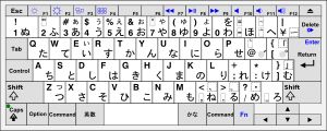 일본어 애플 키보드 배열, 히라가나 키 포함