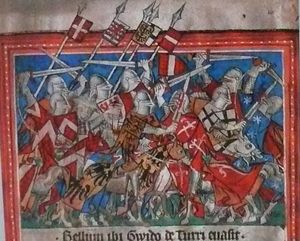 아메데오가 토리안 반란을 물리치는 (1311년 2월 12일) 전투원 중 한 명으로 묘사되어 있다.