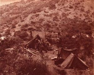 학당리에 위치한 벨기에군 지휘 텐트. 13일 주 공격 당시 중국군에 의해 잠시 점령당했다.