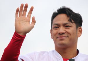 2017년 11월 25일, 히로시마현히로시마시내의 센트럴 리그 우승 퍼레이드에서