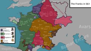클로타르 1세 사후 561년의 프랑크 왕국