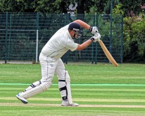 경기 중인 현대 크리켓 배트